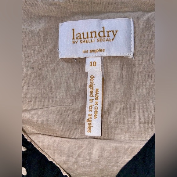 Women’s Laundry By Shelli Segal Eyelet cotton lace black sleeveless Top size 10 - Picture 2 of 8